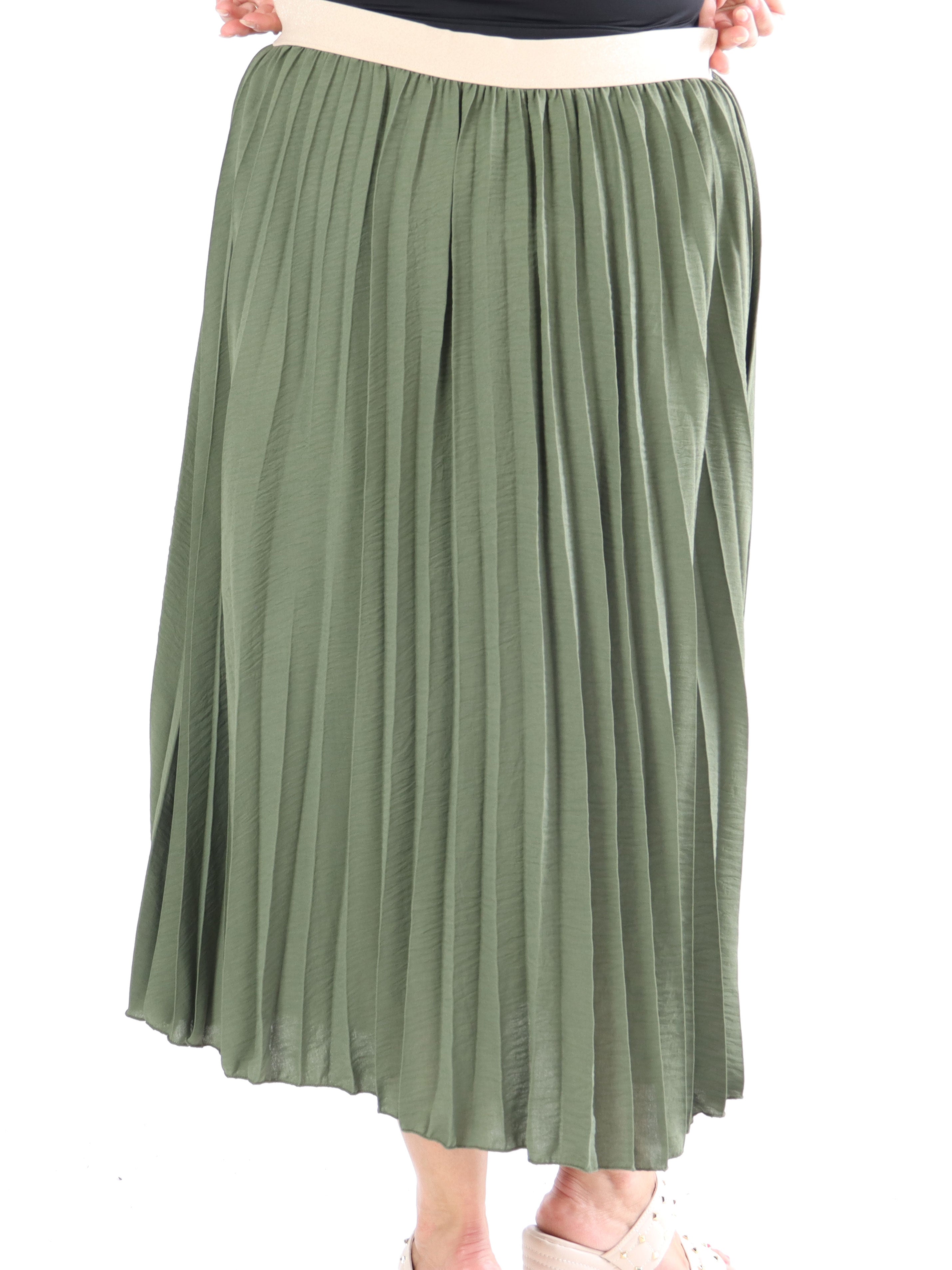 Mirjana - Lång plisserad kjol i stora storlekar